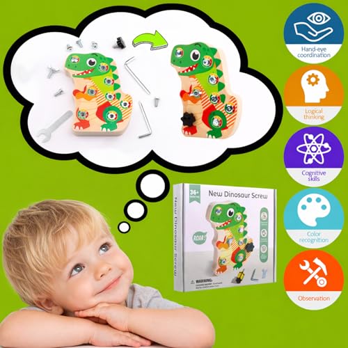Montessori Dinosaur Screw Board