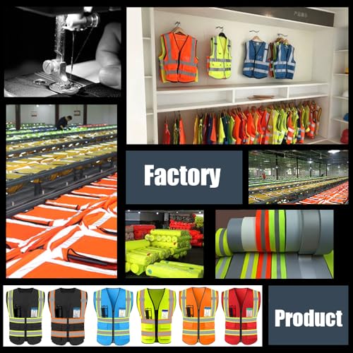 High Visibility Reflective Safety Vest with Pockets Custom Your Logo Safety Workwear