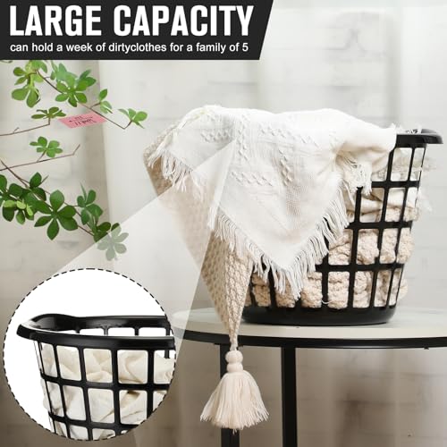 Plastic Round Laundry Baskets with Easy Carry Handles (24 Count)