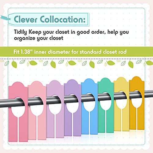 64 Pcs Hanging Closet Size Dividers Clothing Plastic Rack Dividers Rectangular Reusable Closet Labels Separators for Clothing Racks Retail Garment Organizer