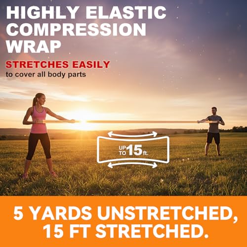 Premium Elastic Bandage Wrap 4 Inch (18 Count)