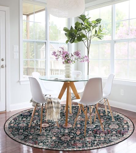 Moroccan Washable Round Area Rug