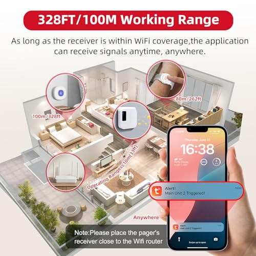Wi Fi Wireless Caregiver Pager Call Button for Elderly at Home