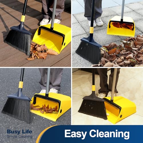Commercial Broom and Dustpan Set with Comb Commercial Outdoor Indoor