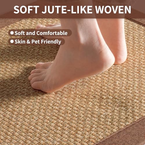 Kitchen Rugs Kitchen Mats for Floor Non Slip Washable Brown 17" x47