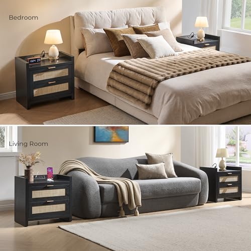 Rattan Night Stand Bedside Table