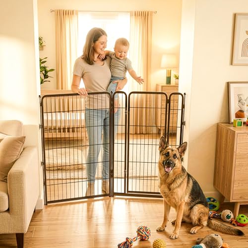 Dog Gate Extra Wide Adjustable for Openings Up to 55"