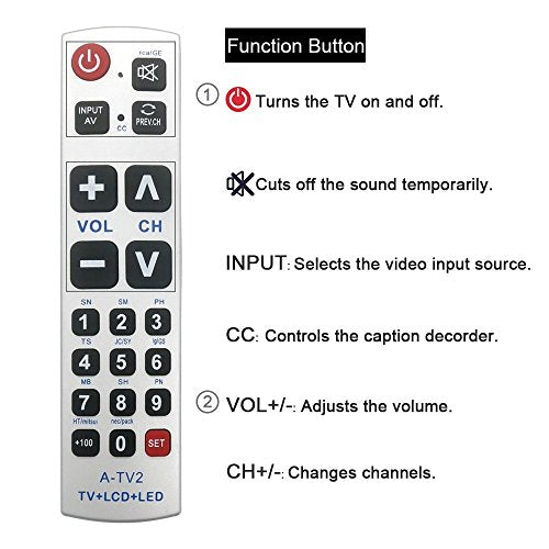 LuckyStar Big Button Universal Remote Control A
