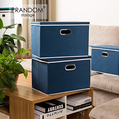Large Collapsible Storage Bins with Lids [3 (3 Count)
