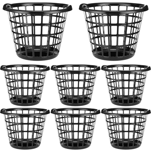 Plastic Round Laundry Baskets with Easy Carry Handles (8 Count)