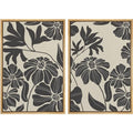 Framed Canvas Print Wall Art Monochrome Floral Botanical Black and White Illustrations Modern Art Decorative Bohemian Colorful Chic for Living Room