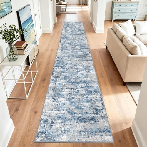 Long Hallway Runner Rug 2.6x16ft Textured Non Slip for Dogs (41.6 Sq Ft)