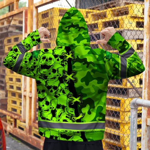 Hi Vis Reflective Zip Up Hoodie