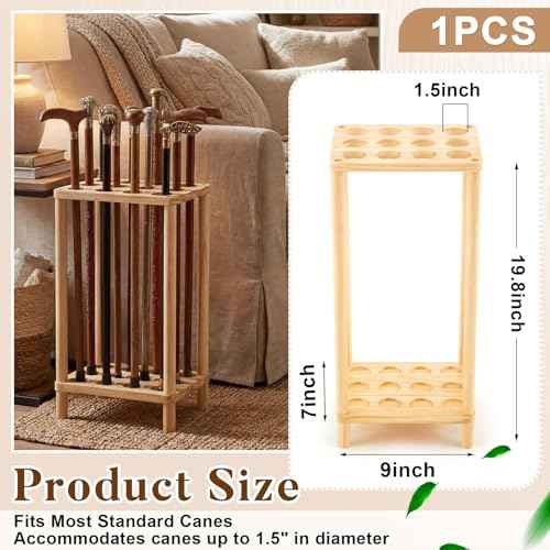 9 x 7 x 20 Walking Sticks Display Stand Wooden Cane Storage Rack Holder Room Home Equipment Storage Holder Organizer