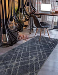 Custom Size Hallway Runner Rug Trellis Grey Color 31 inch Wide Select Your Length Non