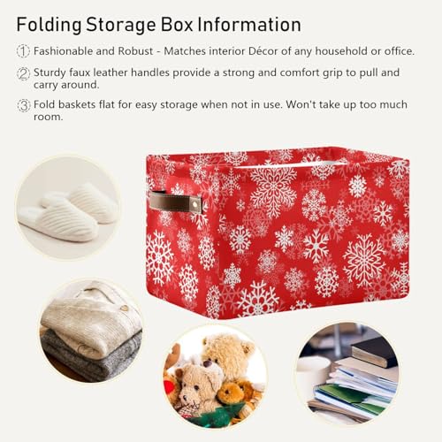 Multi purpose Cube Storage Basket Christmas Snowflakes Organizer Bag