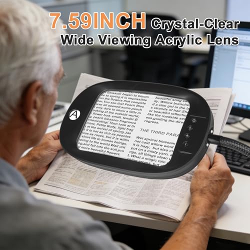 Floor Magnifying Glass with Light and Stand