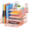Rose Gold Desk Organizer with File Holder