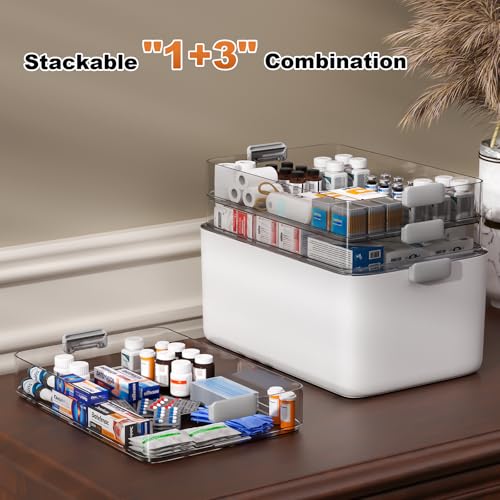 4 Tier Medicine Storage Box Organizer Portable First Aid kit Box Sewing