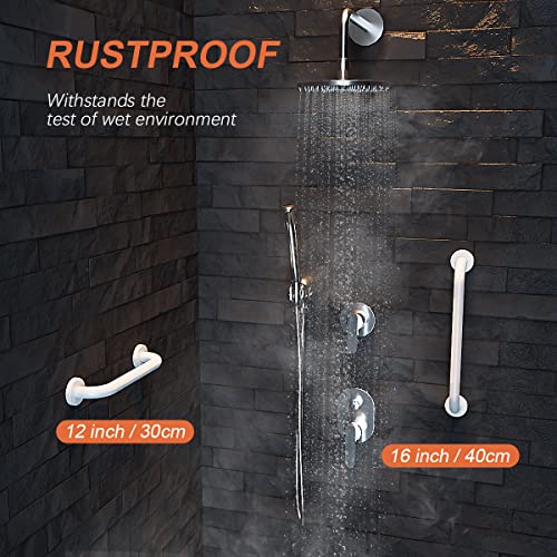 12 Inch White Grab Bar