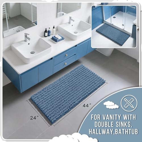 Long Bathroom Rugs Non Slip Washable 44x24 Inch
