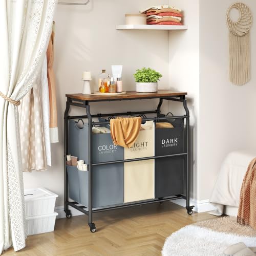 3 Section Laundry Sorter with Iorning Board