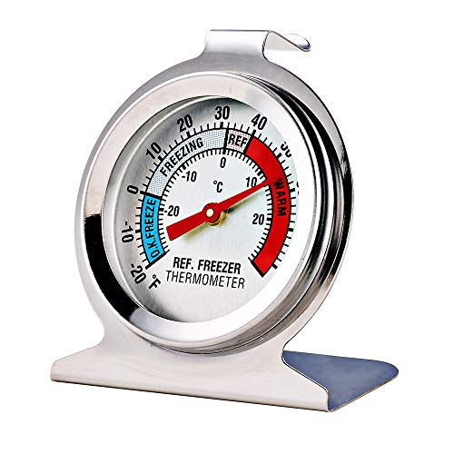 4 Pack Refrigerator Freezer Thermometer Large Dial Analog Thermometer (4 Count)