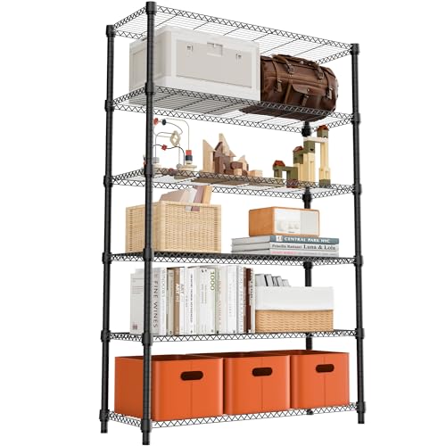 2100LBS 47.2" W 6 Tiers Shelf Storage Shelves Metal Shelving Unit Heavy Duty Garage Shelving Adjustable Wire Shelves for Pantry