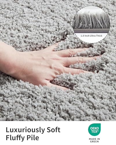 Grey Bathroom Rugs 32" × 20" Non Slip & Super Absorbent Extra Thick Soft