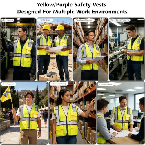 Purple Hi Vis Safety Vest Customizable