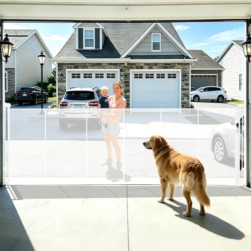 150" Extra Wide Retractable Baby Gates Dog Gate for Large Opening