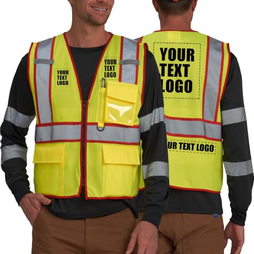 Neon Red Safety Vest Reflective