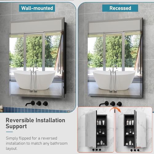 24 x 30 Inch Bathroom Medicine Cabinet with Mirror