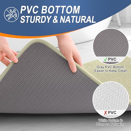 Memory Foam Bathroom Runner Rugs 44x24