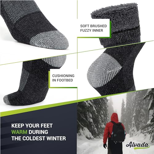 Warm Thermal Wool Socks for Winter Moisture Wicking and Breathable Cozy Boot Socks Charcoal ML