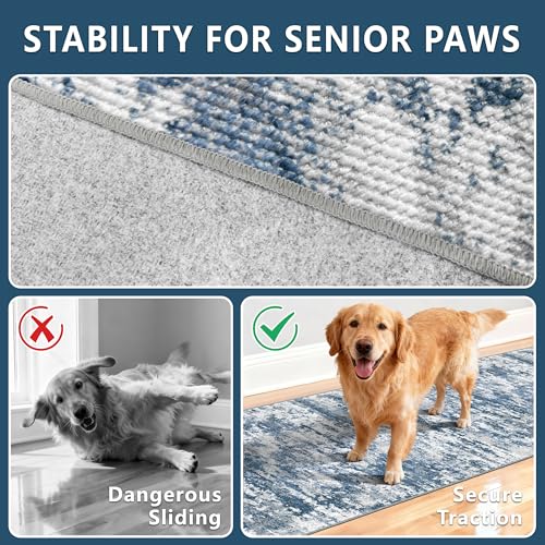 Long Hallway Runner Rug 2.6x12 ft Textured Non Slip for Dogs (31.2 Sq Ft)