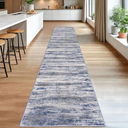 Modern Abstract Washable Rug Runner 2.6x16 Hallway Rug Runner Non