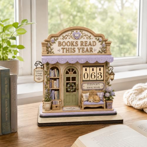 Personalized Books Read This Year Wooden Counter Sign