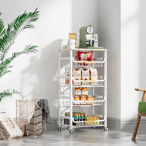5 Layer Fruit Basket Kitchen Food Storage Organizer and Storage Rack