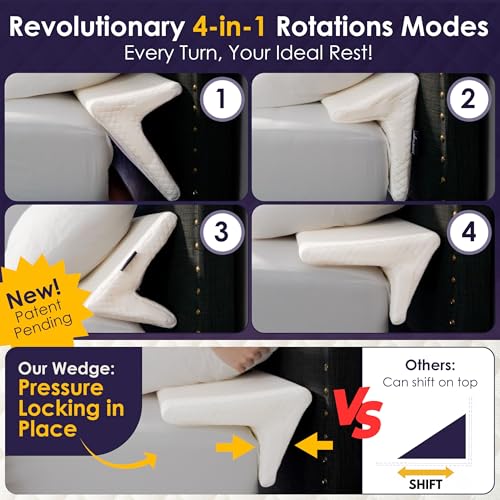 Bed Wedge Pillow Set for Headboard Gap Up to 7"