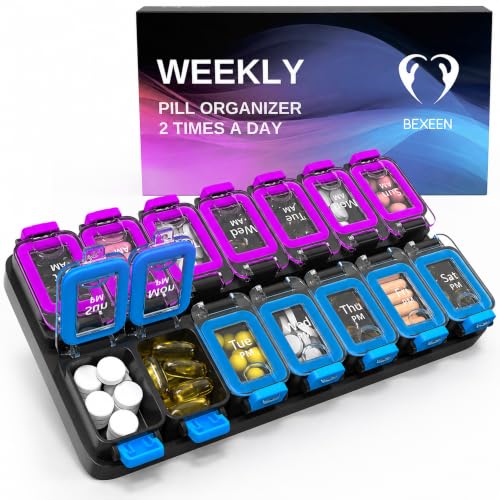 Large Weekly Pill Organizer 2 Times a Day
