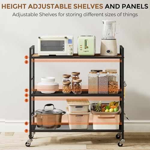 3 Tier Metal Storage Rack with Industrial Wheels