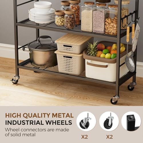 3 Tier Metal Storage Rack with Industrial Wheels