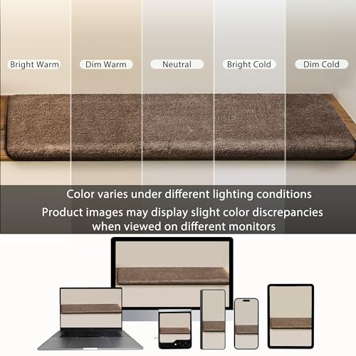 Bullnose Carpet Stair Treads Ultra Plush Brown 2 Pcs (3.96 Sq Ft) - Bel Marant