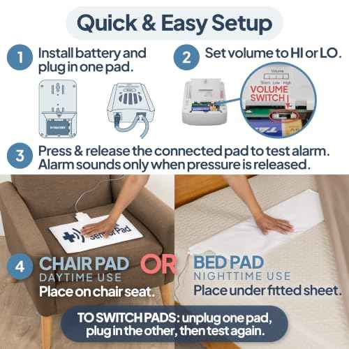 Smart Caregiver® Bed and Chair Exit Alarm System for Fall