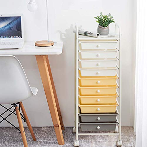 10 Drawer Rolling Storage Cart Scrapbook Paper Office School Organizer