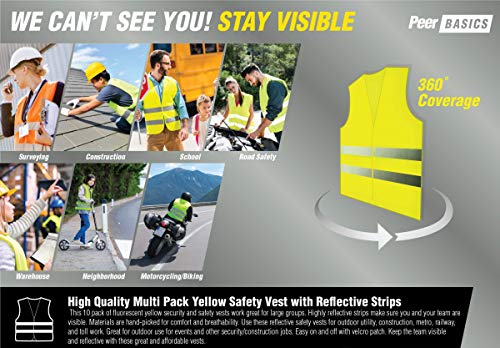 20 Pack Yellow Reflective High Visibility Safety Vest (20 Count)
