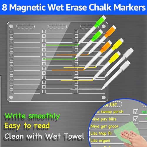 Acrylic Magnetic to Do List Whiteboard for Fridge