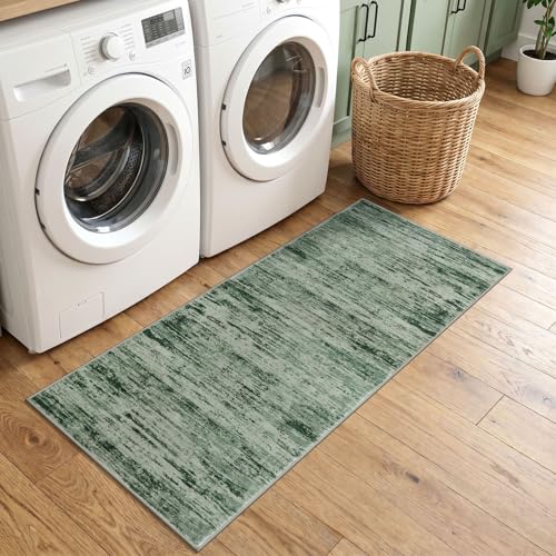 Modern Abstract Washable 2x5 Runner Rug Non Slip Kitchen Rugs (10 Sq Ft)