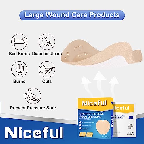 Sacral Silicone Foam Dressing 9x9 5 PCS (5 Count)